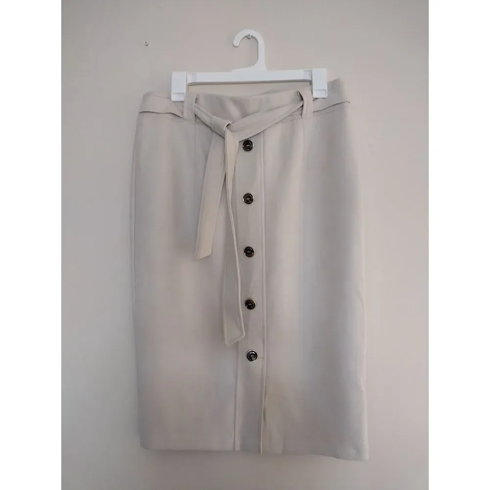 Marc New York Skirt Woman M‎ Beige Full Control Waistband Midi Pencil Office